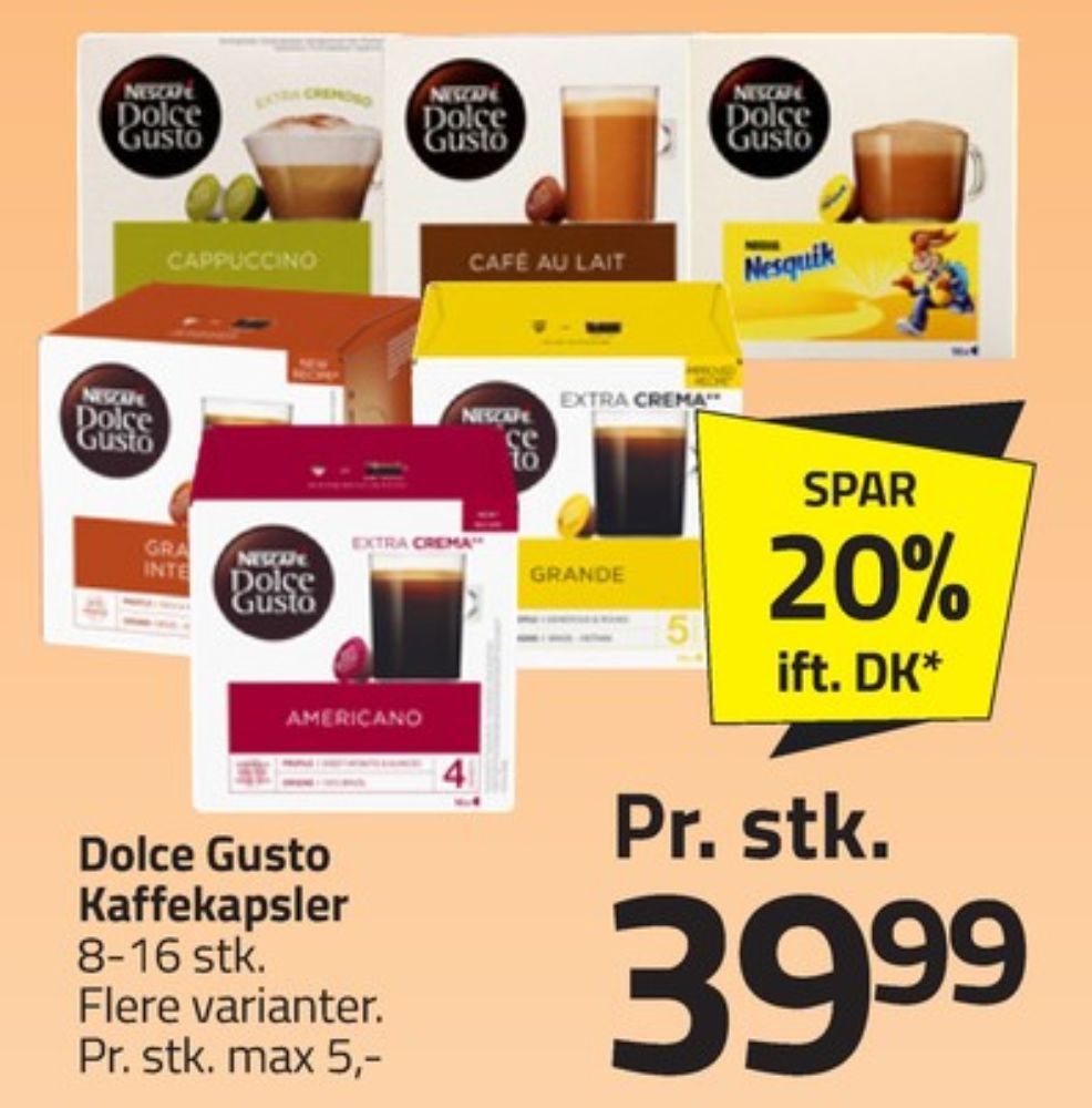 Cafe René Dolce Gusto, Kaffekapsler Grande