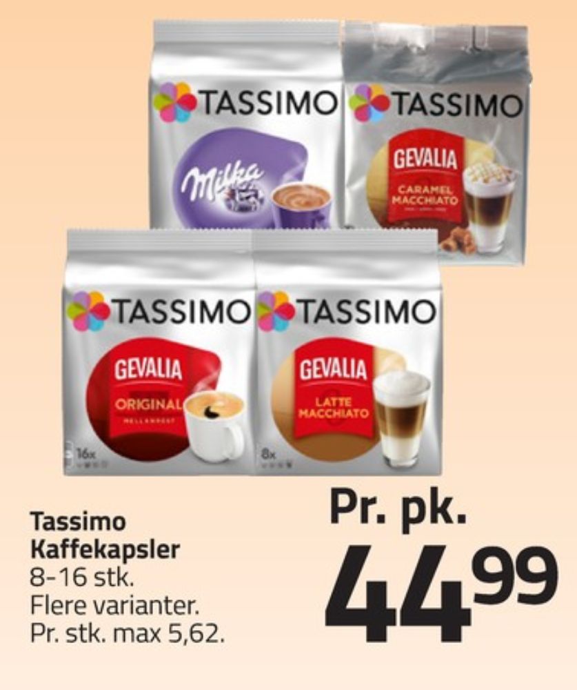 Tassimo Gevalia, Kaffekapsler Latte Macchiato