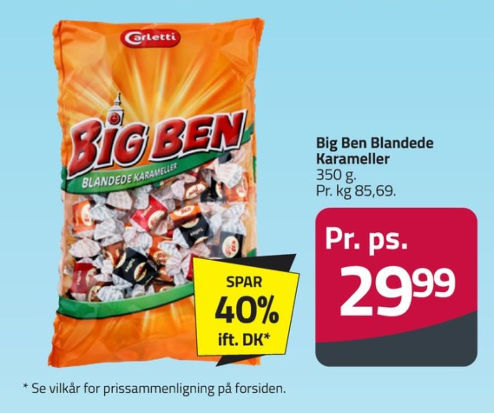 Carletti Big Ben, Karameller Blandede