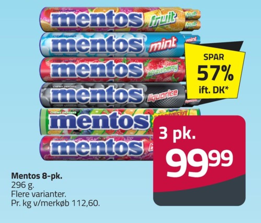 Mentos, Pastiller Fruit