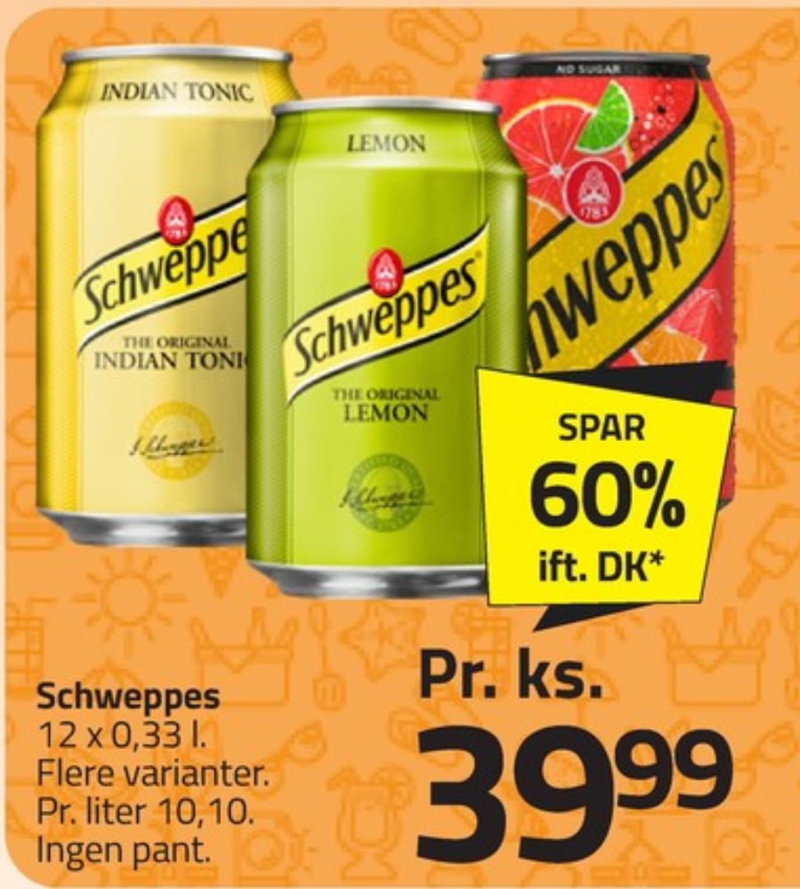 Schweppes Lemon, Lemonsodavand 12 pk.