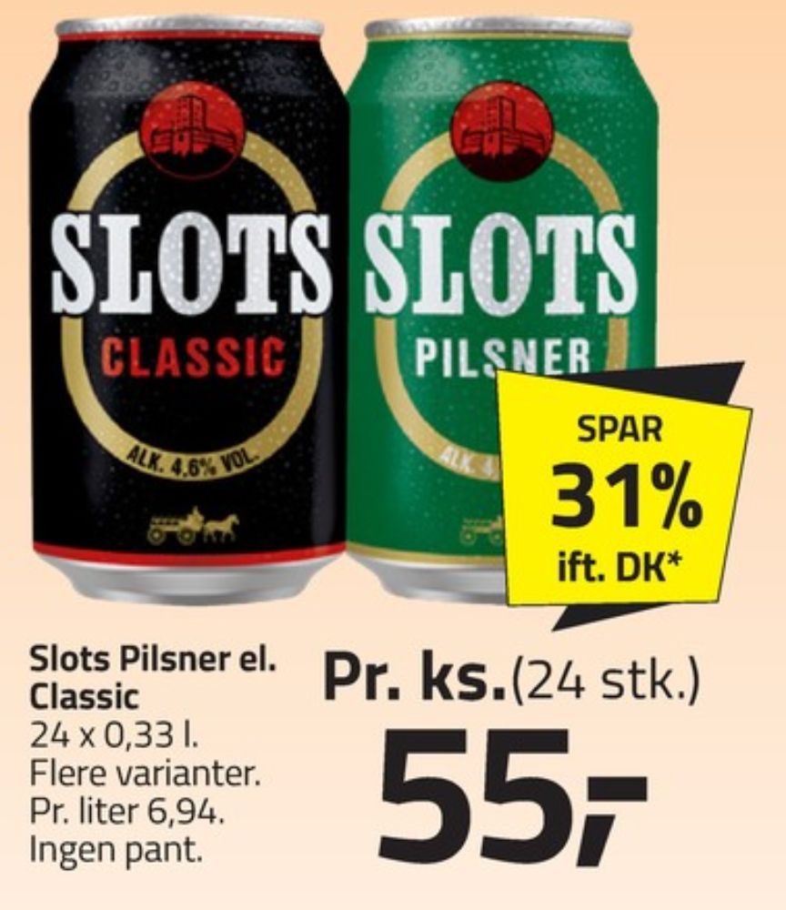 Slots Pilsner, Øl 24 pk.