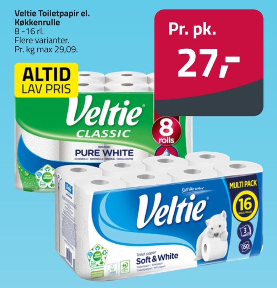 Veltie, Toiletpapir