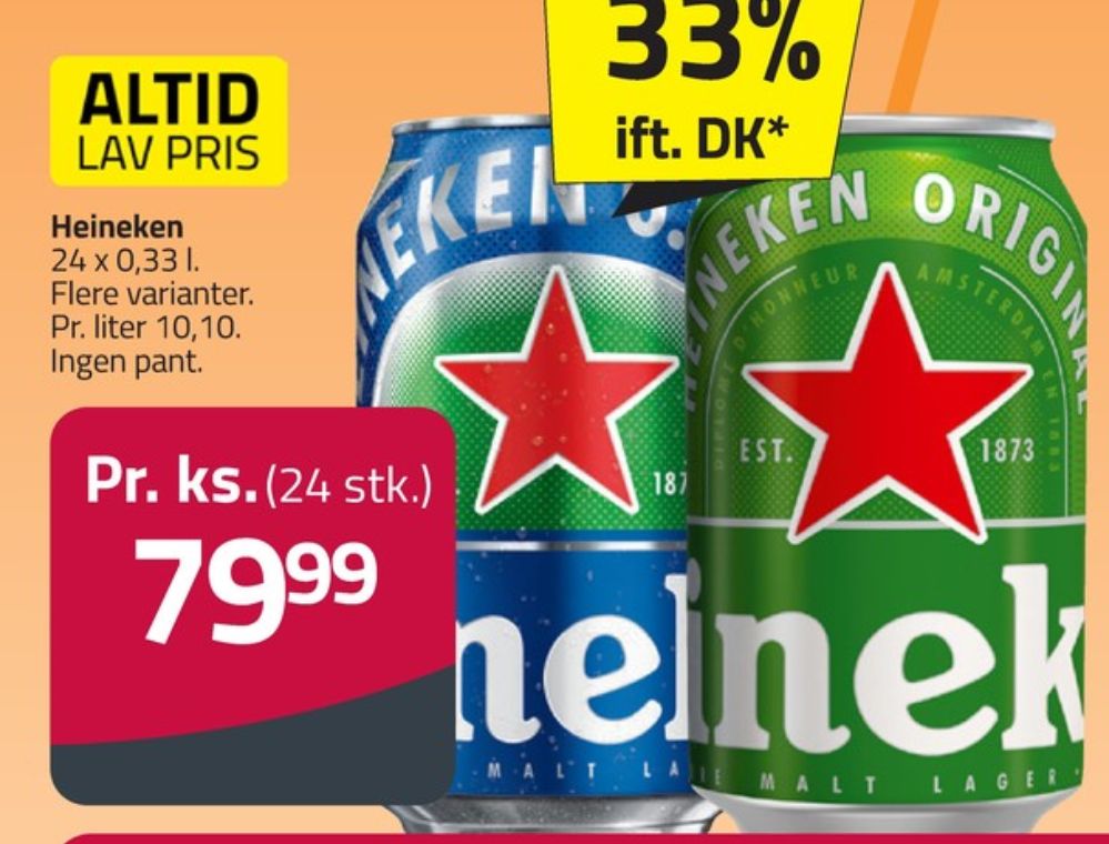 Heineken 0,0, Øl 24 pk.