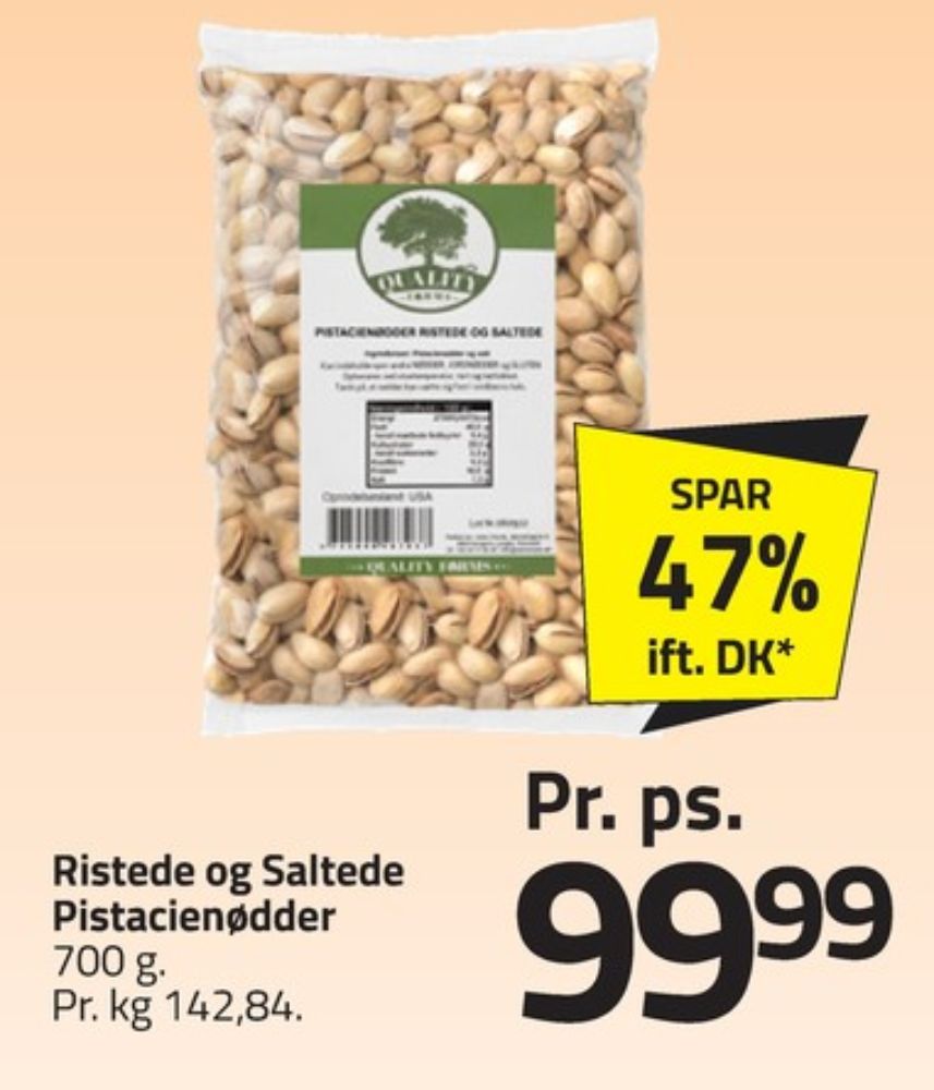 Quality Farms, Pistacienødder Ristede & Saltede