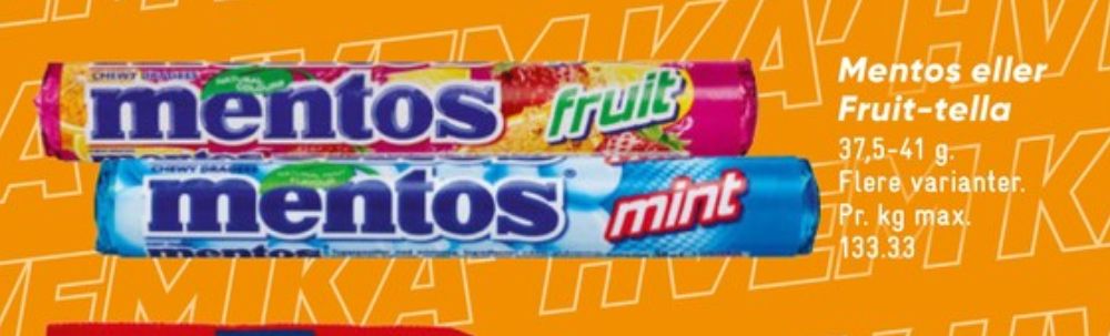 Mentos, Pastiller Fruit