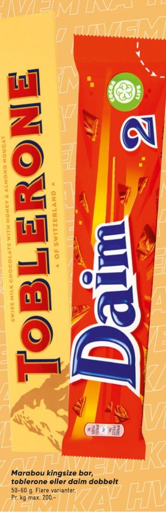 Marabou, Chokoladebar