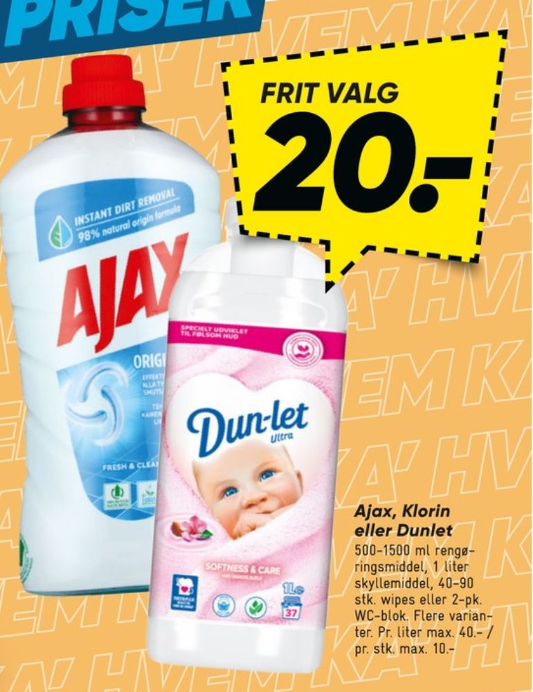 Ajax, Rengøring - universal