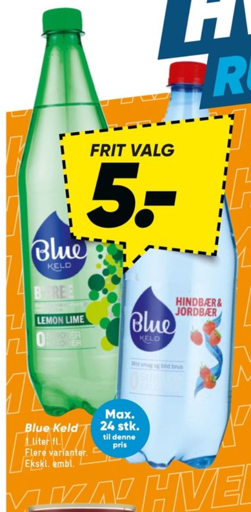 Blue Keld Hindbær & Jordbær, Mineralvand med brus, hindbær og jordbær
