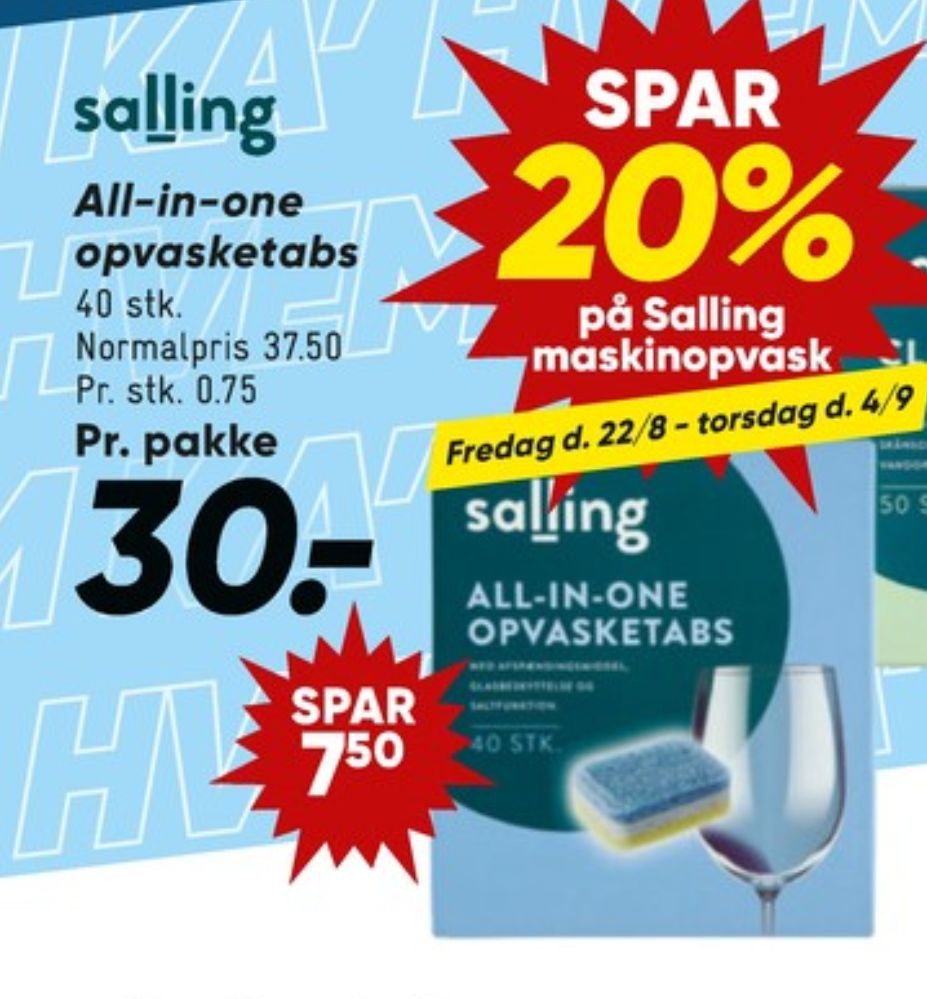 Salling, Maskinopvask-tabs