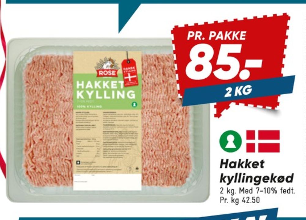 Rose, Hakket kylling 7-10%