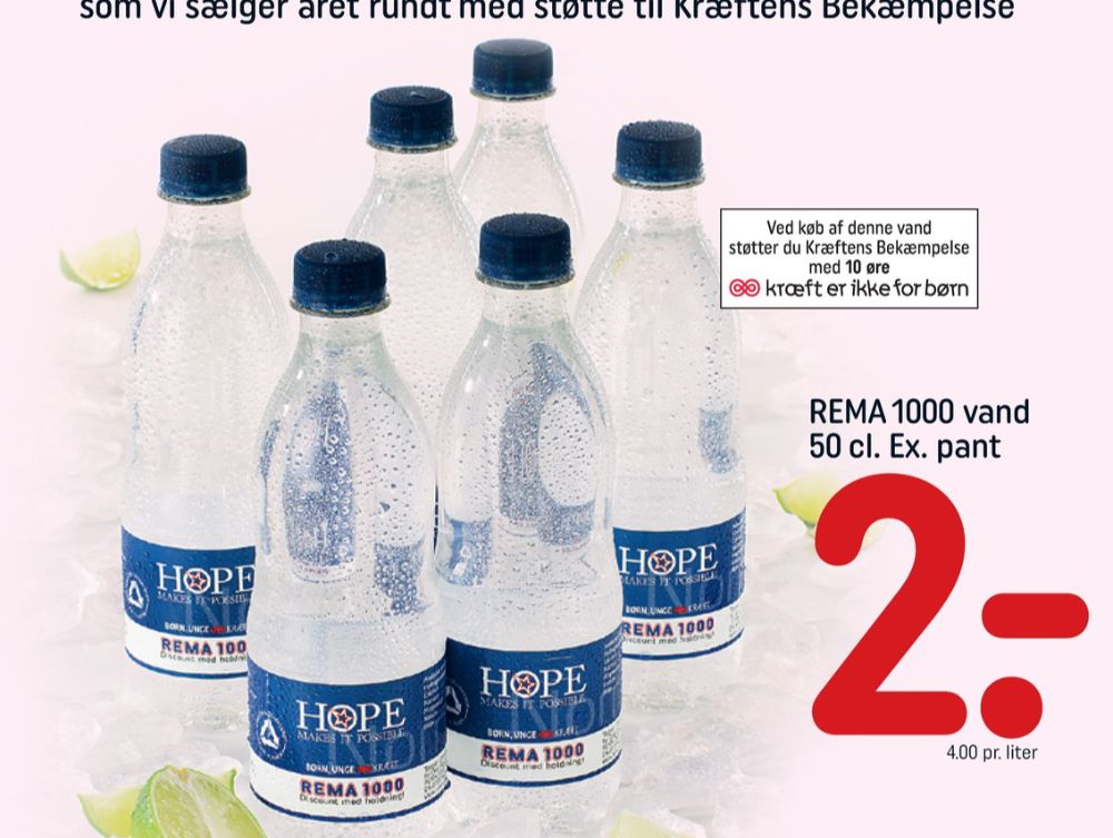 Rema 1000 Hope, Kildevand