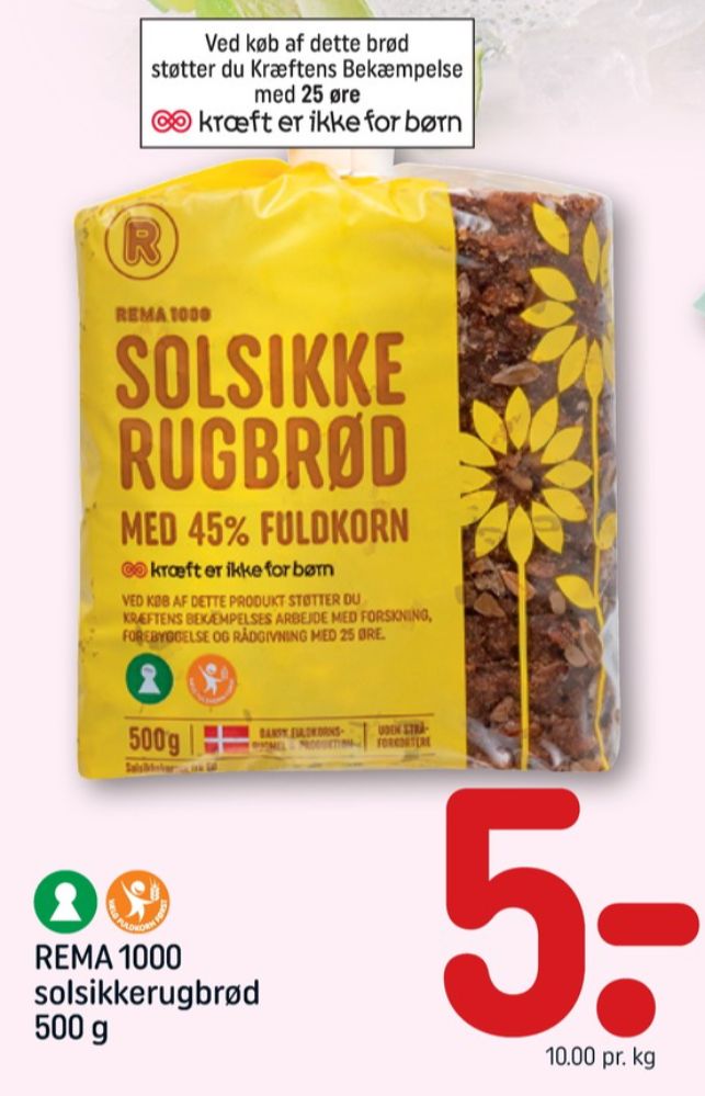 Rema 1000, Solsikkerugbrød