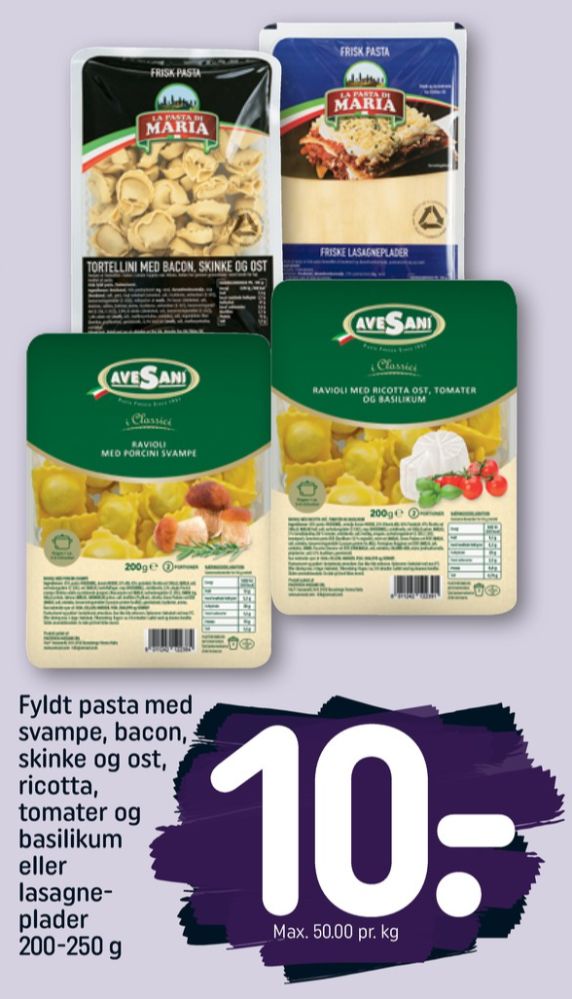 AveSani, Pasta fyldt med ricotta, tomat og basilikum