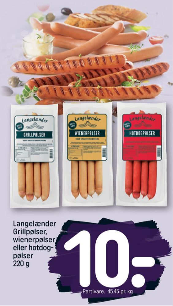 Langelænder, Hotdogpølser
