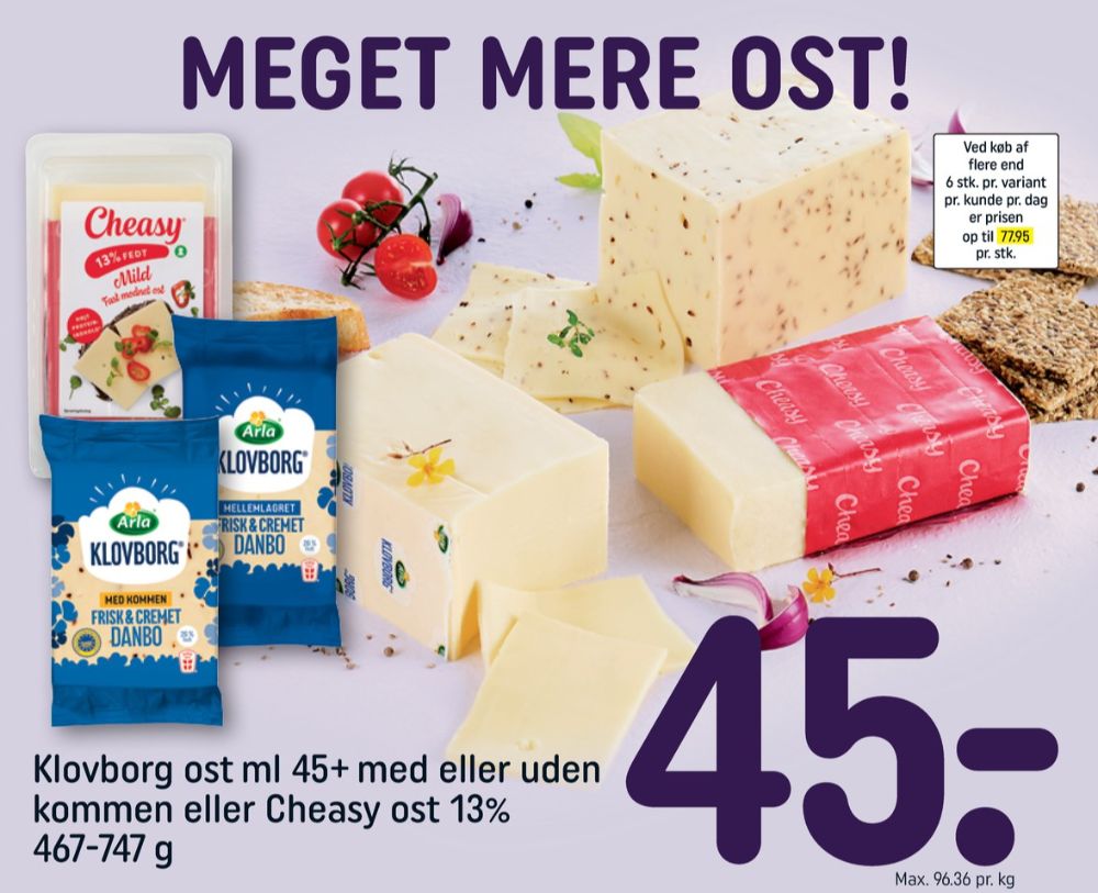 Klovborg, Skæreost Danbo Mellemlagret 45+