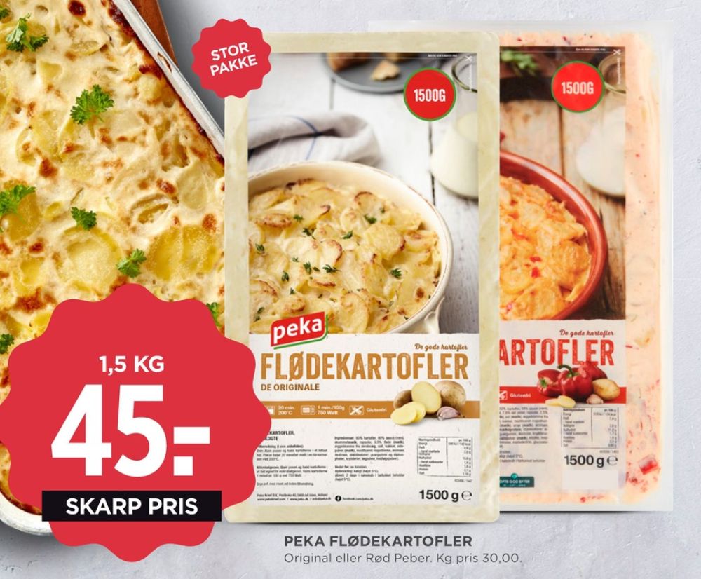 Peka, Flødekartofler