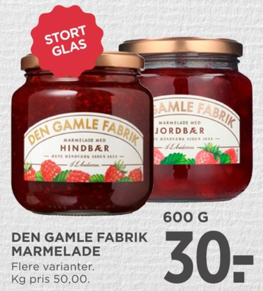Den Gamle Fabrik, Hindbærmarmelade