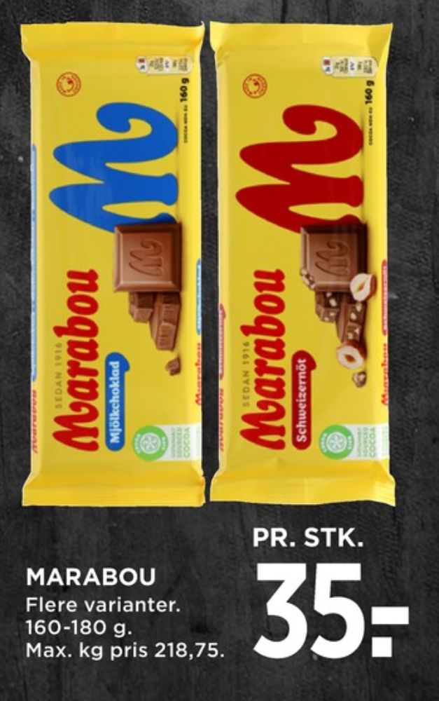 Marabou, Chokoladeplade Schweizernöt