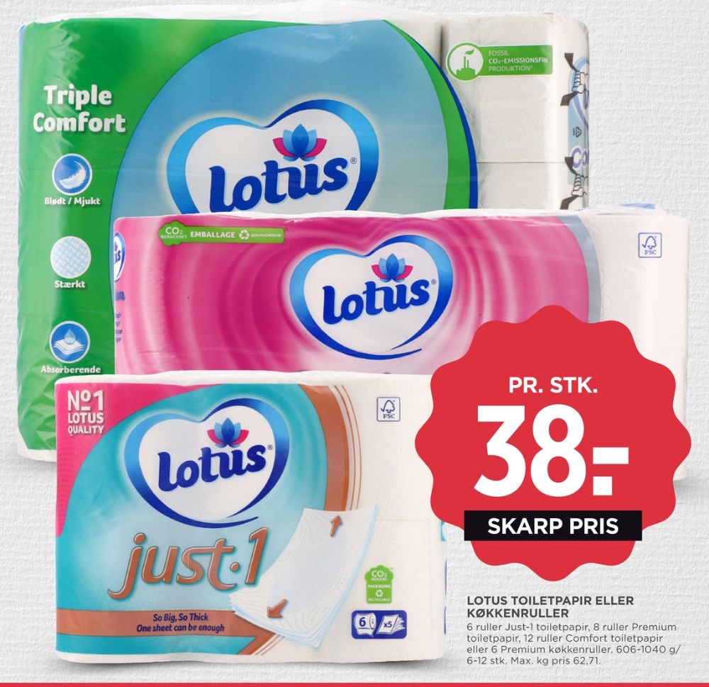 Lotus Just1, Toiletpapir
