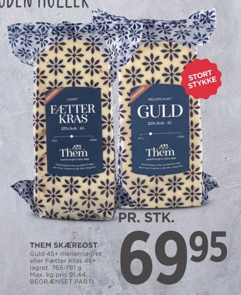 Them Ost, Skæreost Guld Mellemlagret 45+