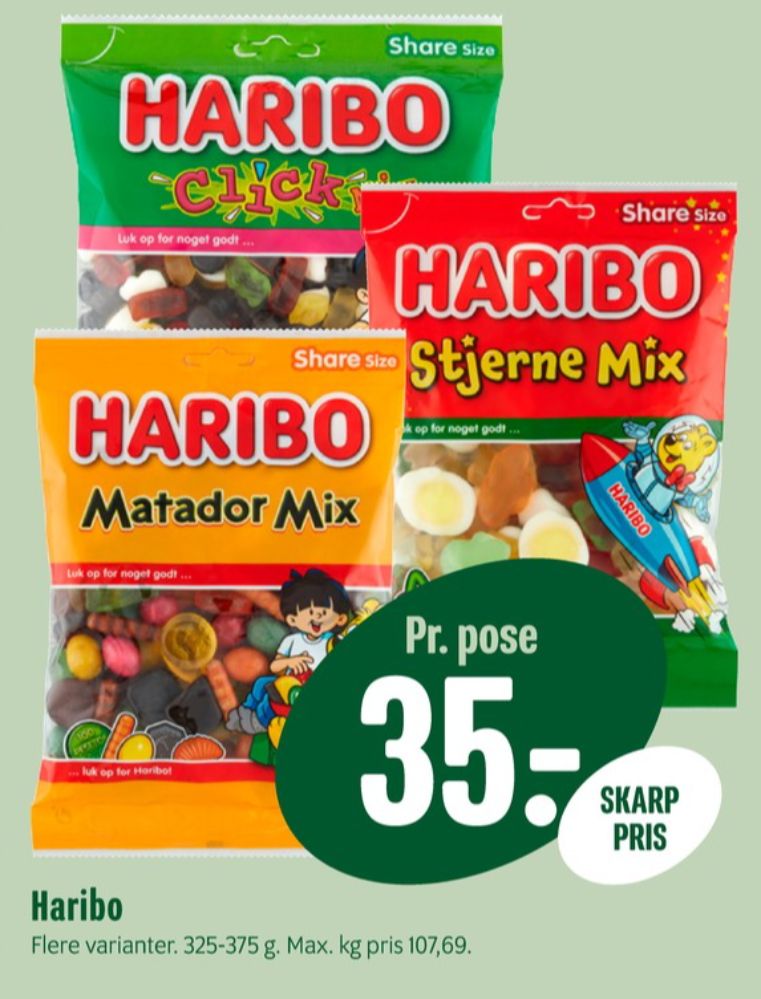 Haribo Stjernemix, Slikposer