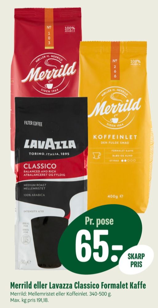Merrild Mellemristet, Kaffe Formalet