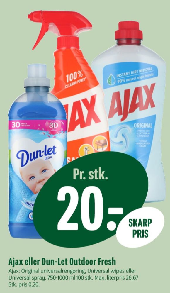 Ajax, Rengøring - universal