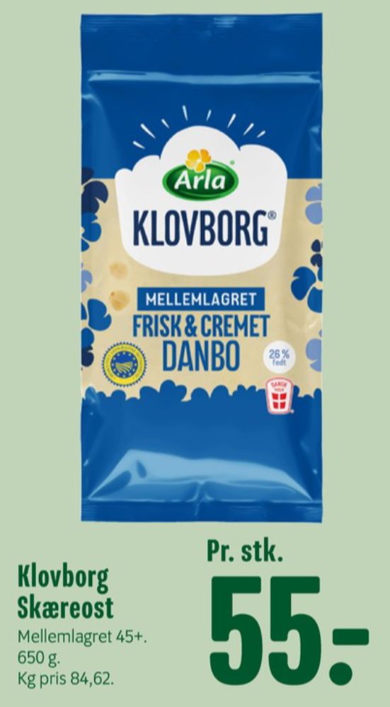 Klovborg, Skæreost Danbo Mellemlagret