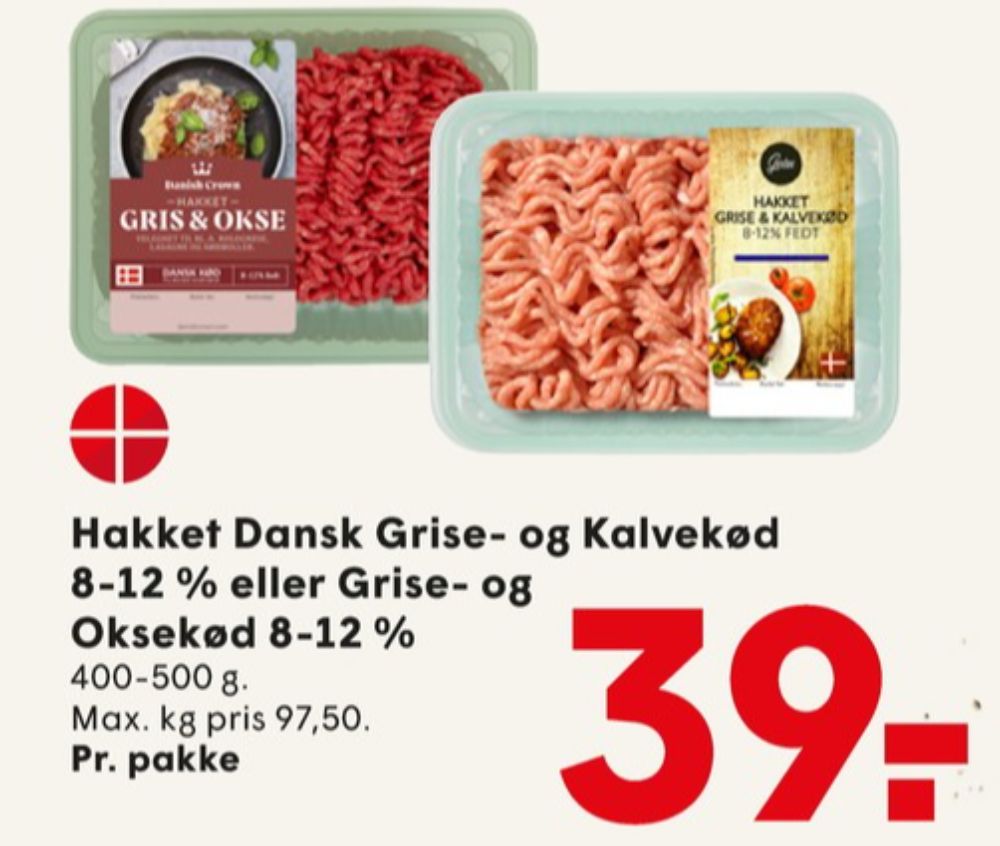Danish Crown, Hakket gris og oksekød 8-12%
