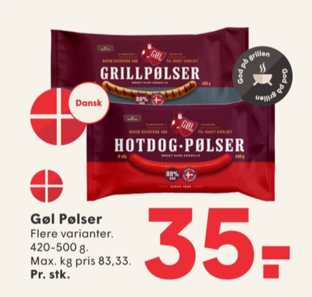 Gøl, Hotdogpølser