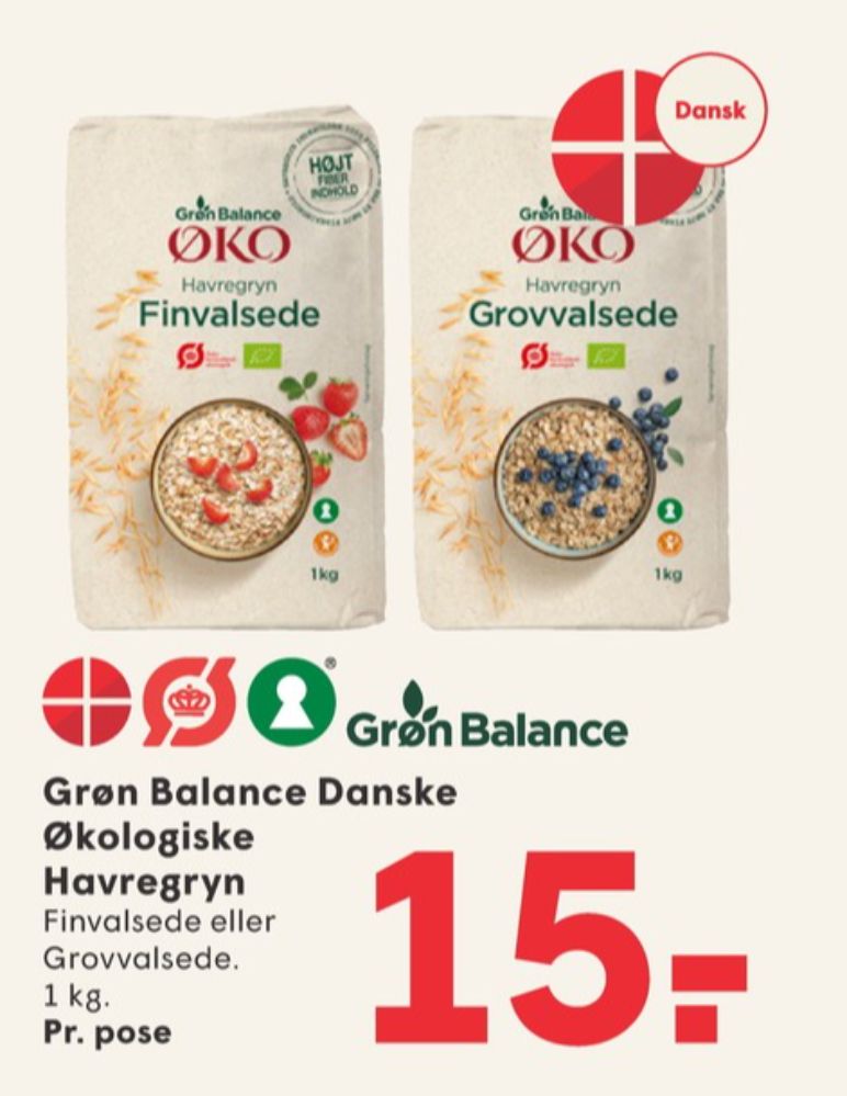 Grøn Balance, Grovvalsede Havregryn