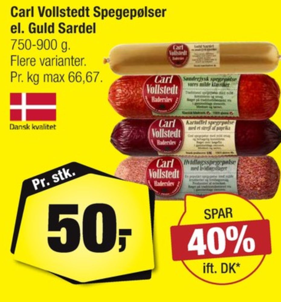 Carl Vollstedt's Eftf., Kartoffelspegepølse