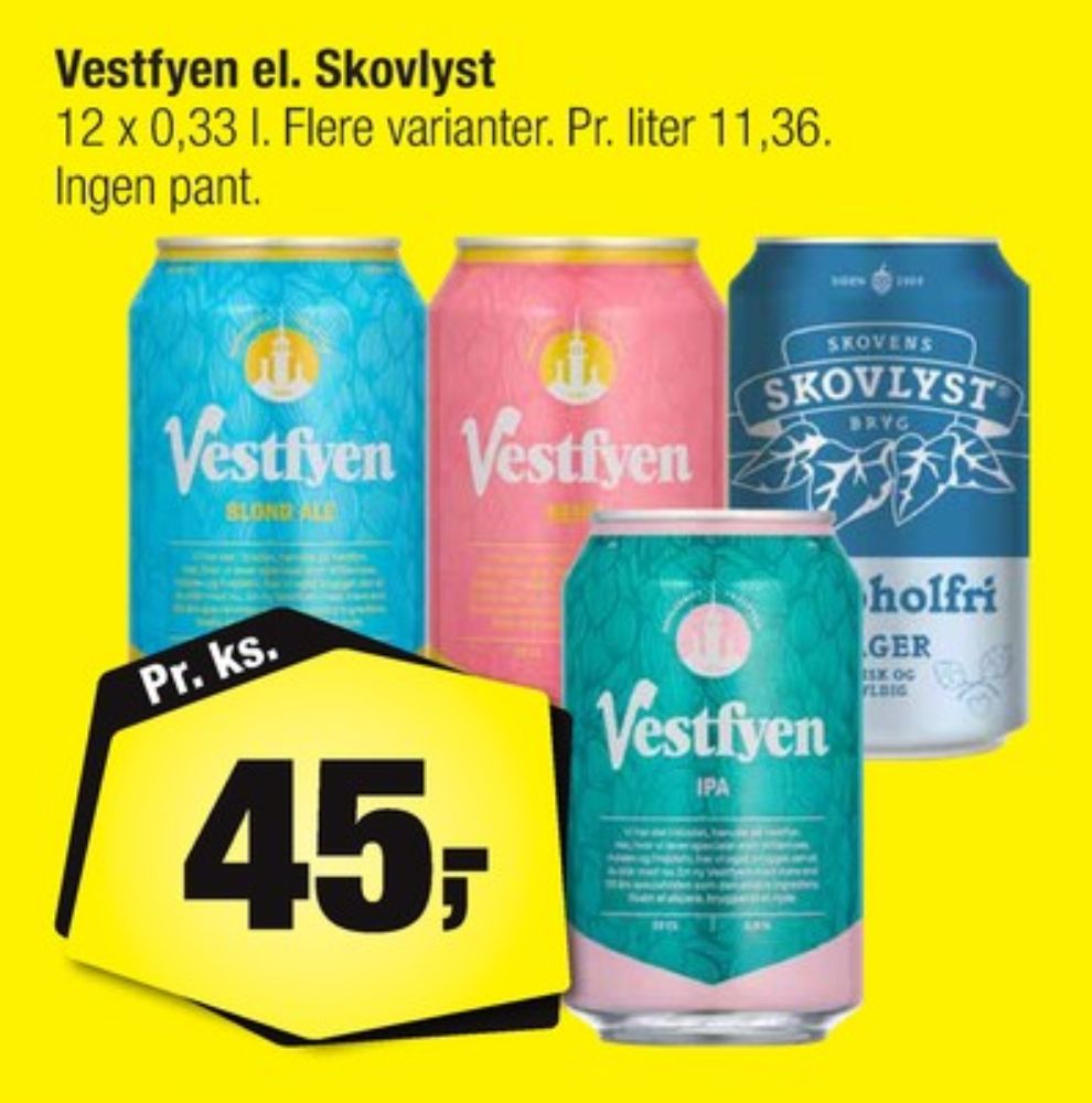 Skovens Skovlyst Lager, Øl - Alkoholfri 12 pk.