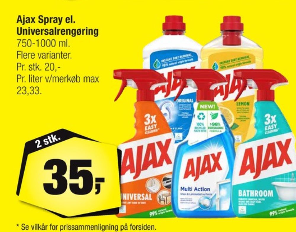 Ajax, Rengøring - universal