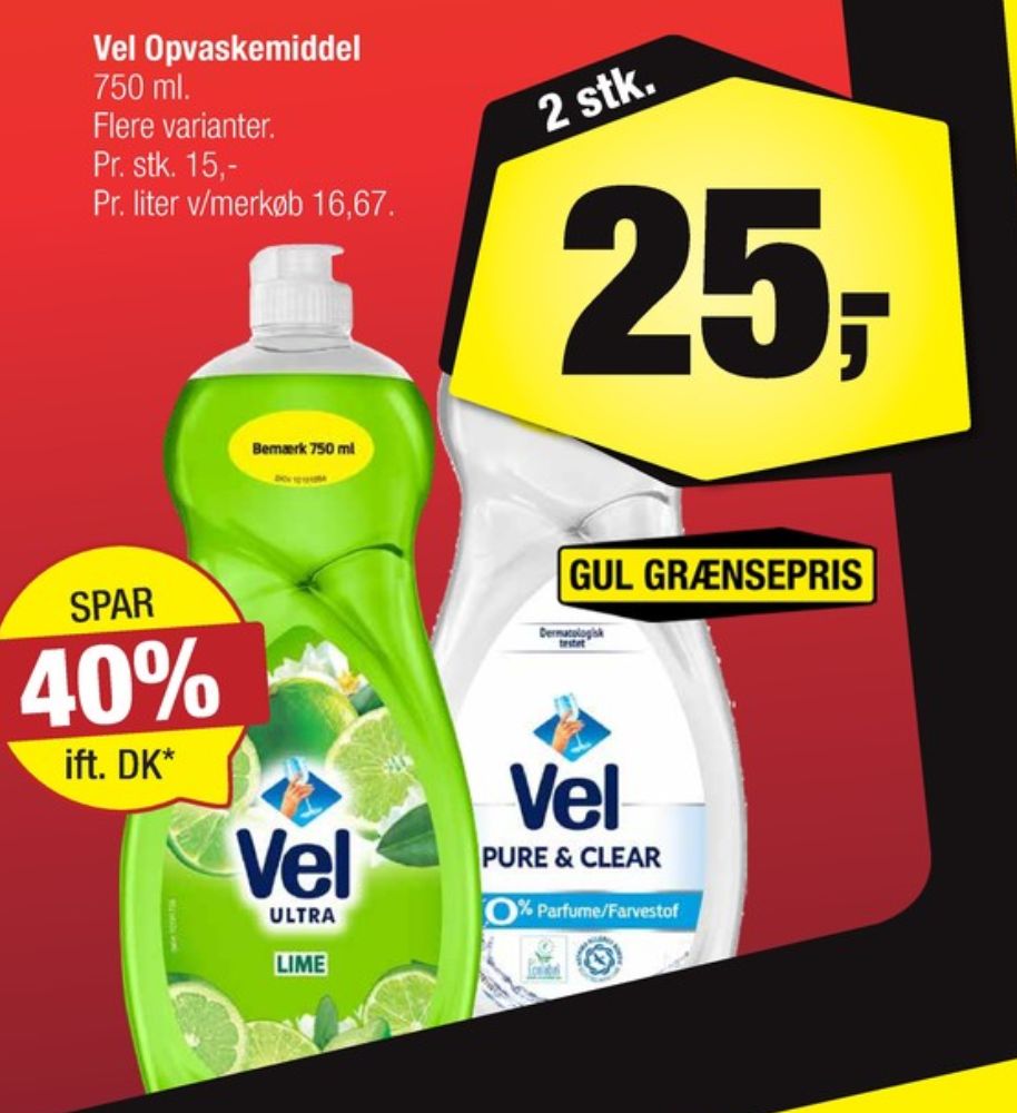 Vel, Opvaskemiddel