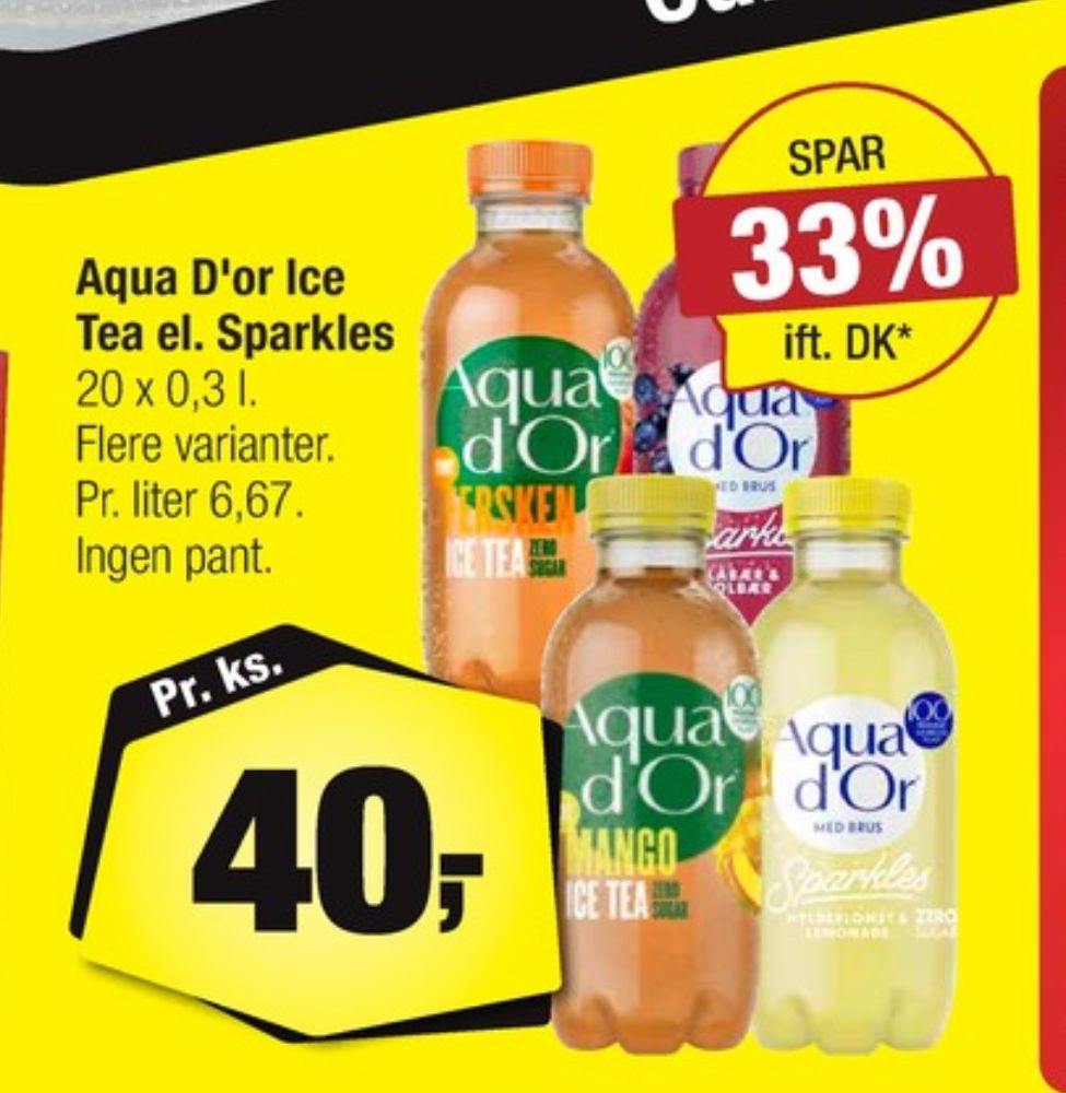 Aqua d'Or Sparkles, Mineralvand med brus blåbær og solbær 20 pk.