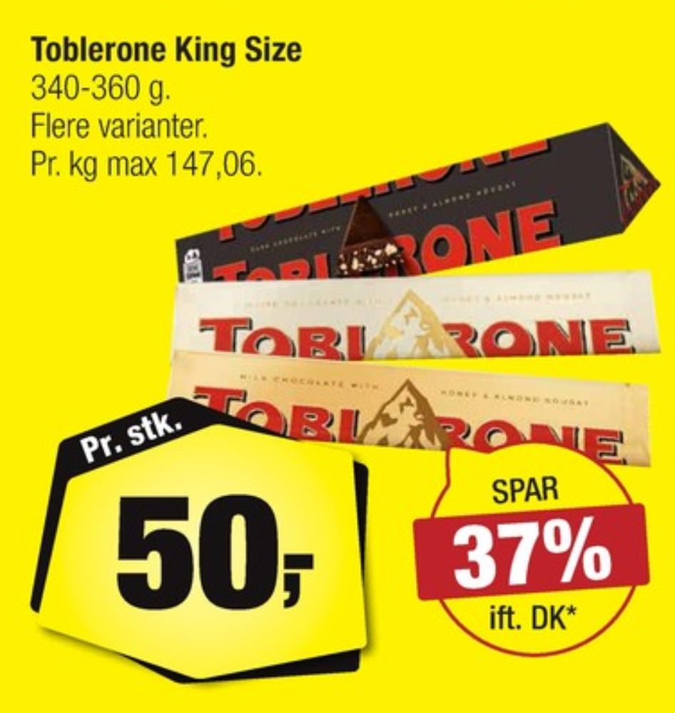 Toblerone, Chokolade Dark