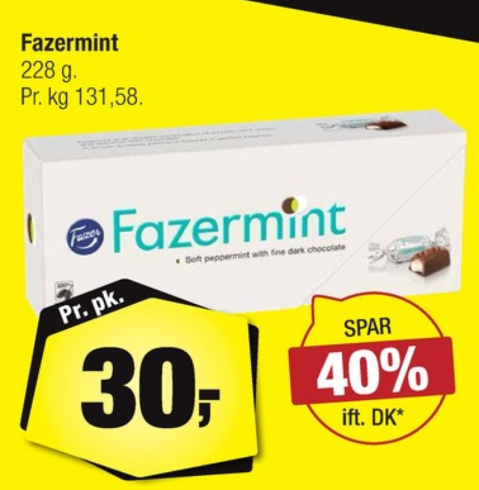 Fazer Fazermint, Dessertchokolade