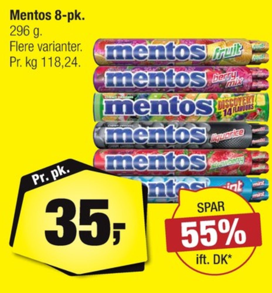 Mentos, Pastiller Fruit