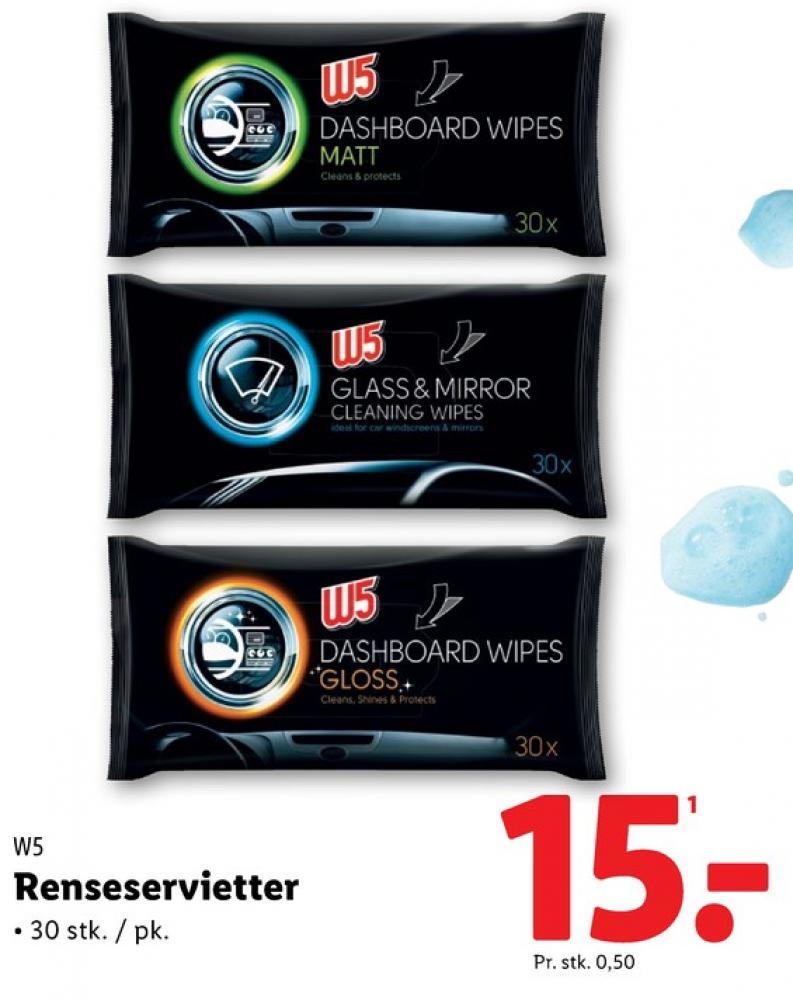 W5, Renseservietter