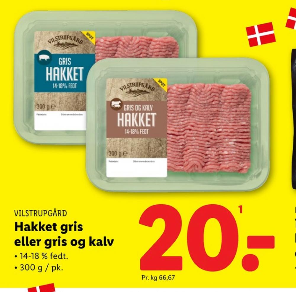 Vilstrupgård, Hakket grisekød 14-18%