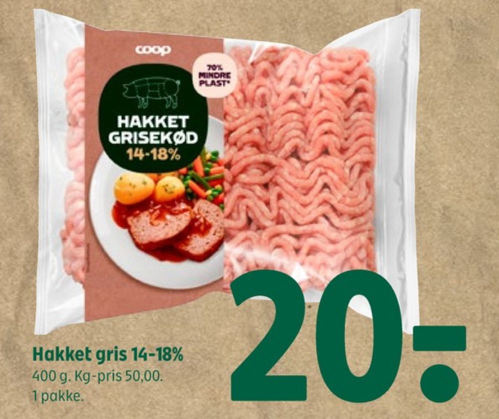 Coop, Hakket grisekød 14-18%
