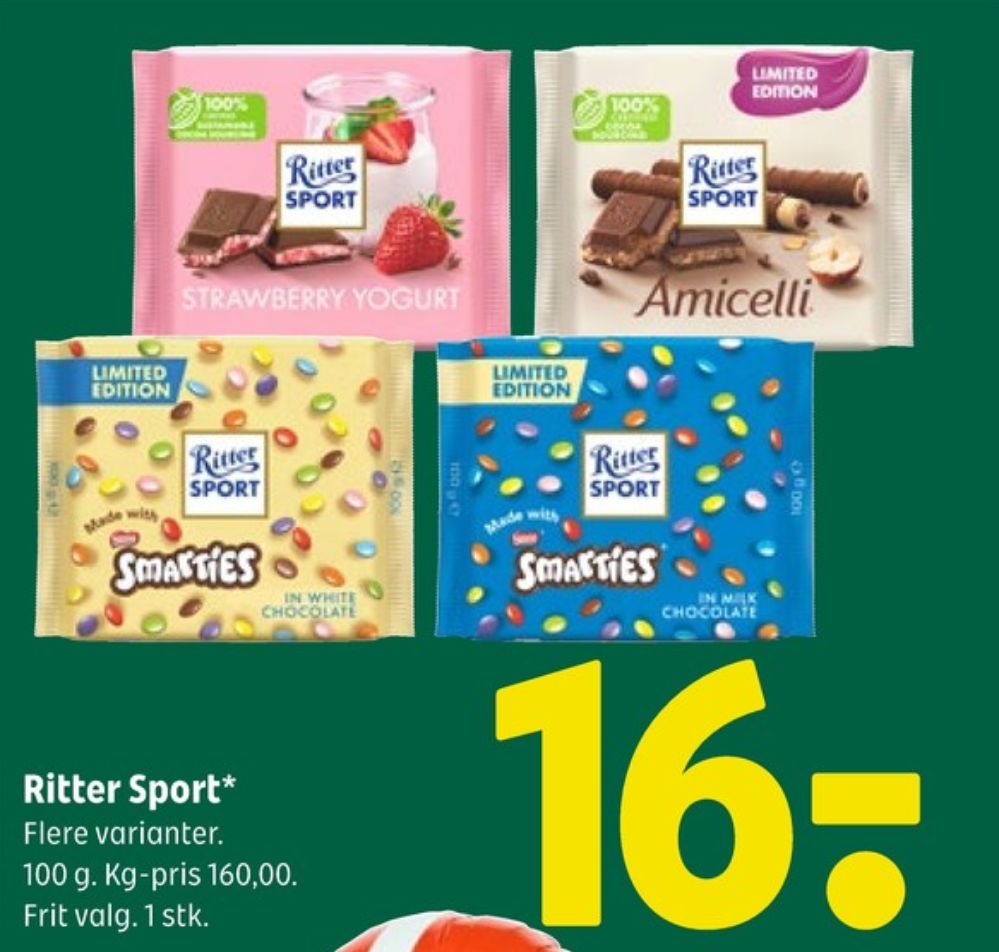 Ritter Sport, Chokoladeplade Smarties in milk chocolate