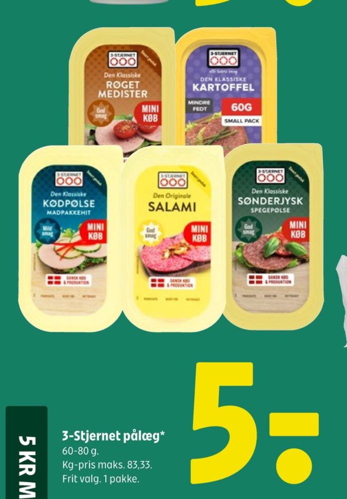3-stjernet Gul bordpak, Kartoffelspegepølse