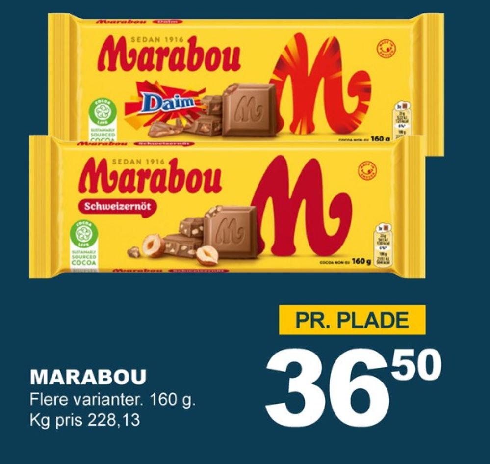 Marabou Daim, Chokoladeplade 
