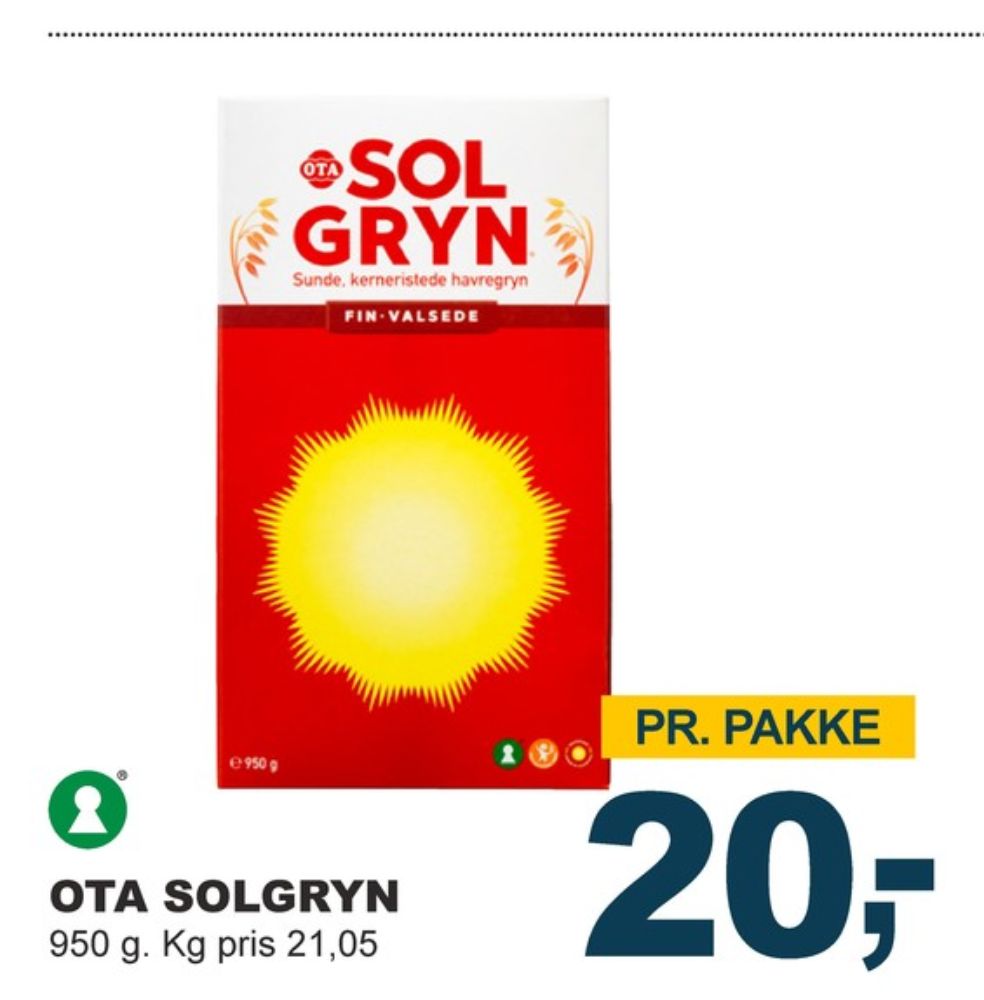Ota Sol Gryn, Finvalsede Havregryn 