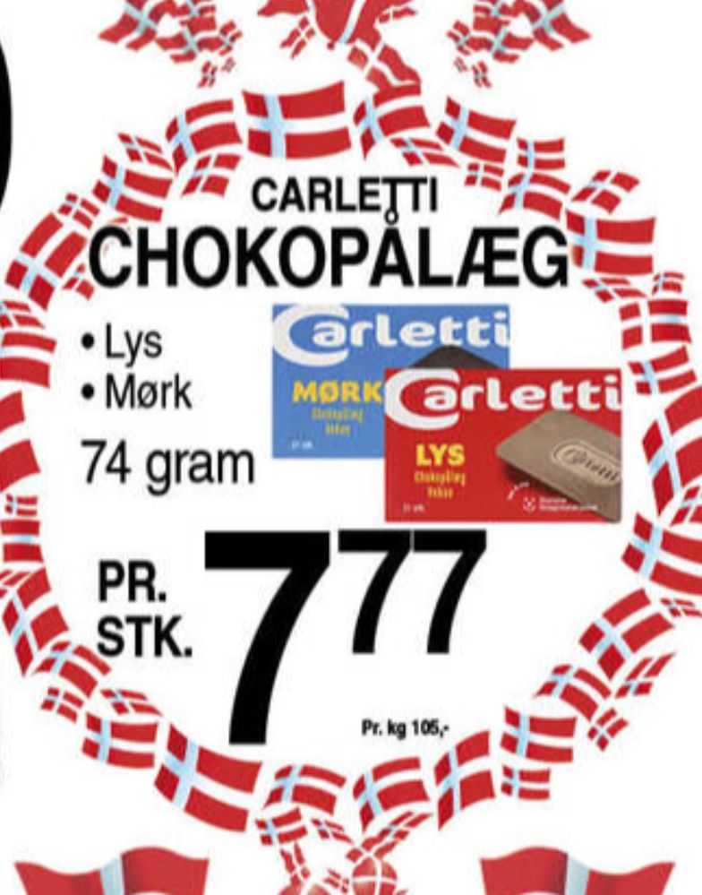 Carletti Den Mørke, Pålægschokolade Mørk