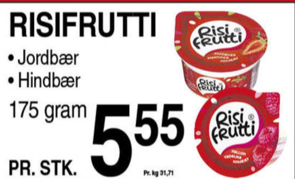 RisiFrutti, Risdessert Hindbær
