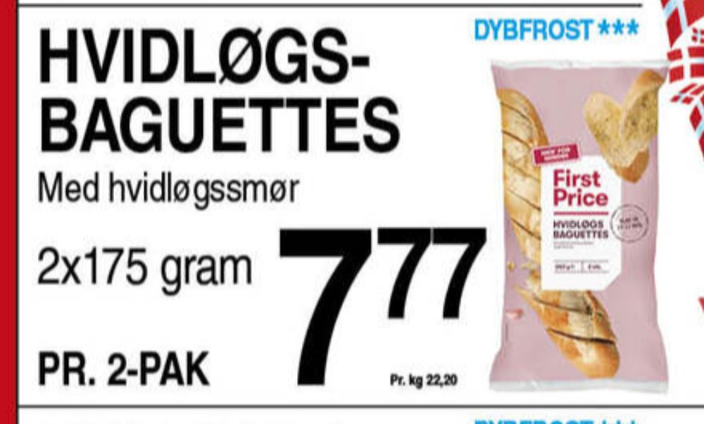 First Price, Hvidløgsbaguettes